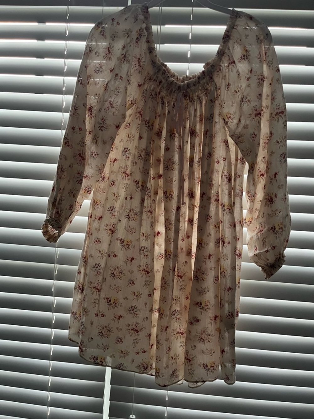 🎀DÔEN ANTHEA🎀Cream Floral Smock Dress! EUC! Size XS! - Picture 3 of 9